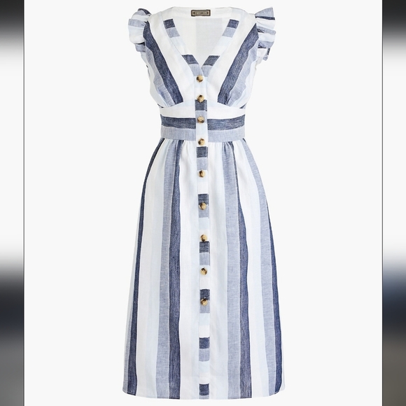 Striped Blue and White Dress - Picture 1 of 14